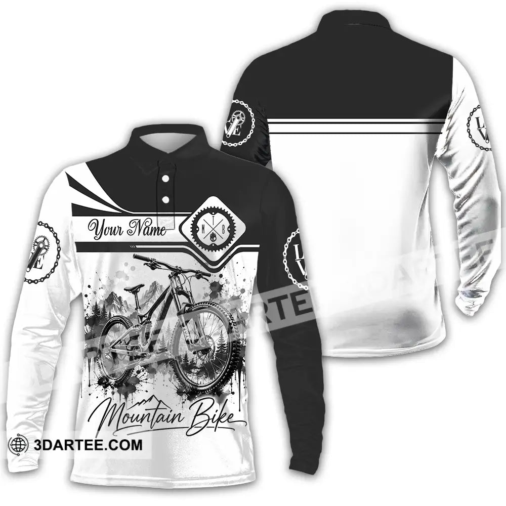 Unisex Shirt - Custom Mountain Bike Shirt - Long Sleeve Polo / S - T-shirt