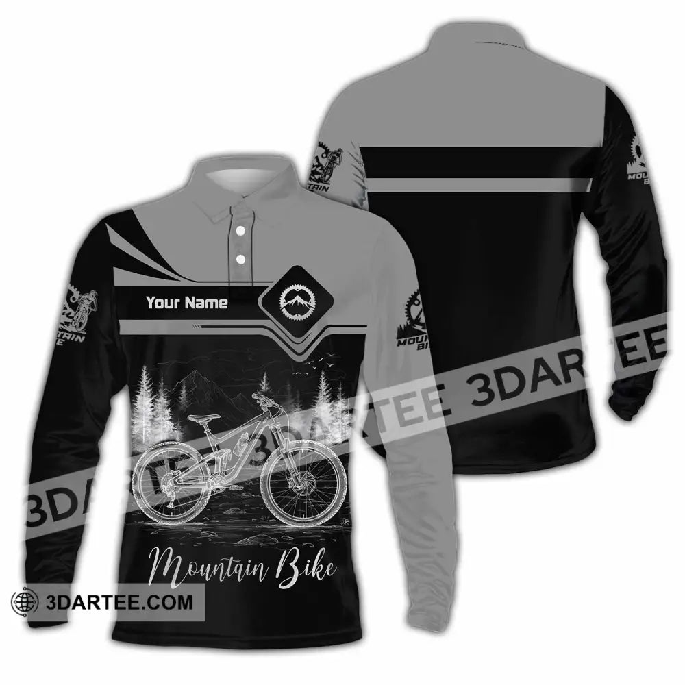 Unisex Shirt - Custom Mountain Bike Shirt - Long Sleeve Polo / S - T-shirt