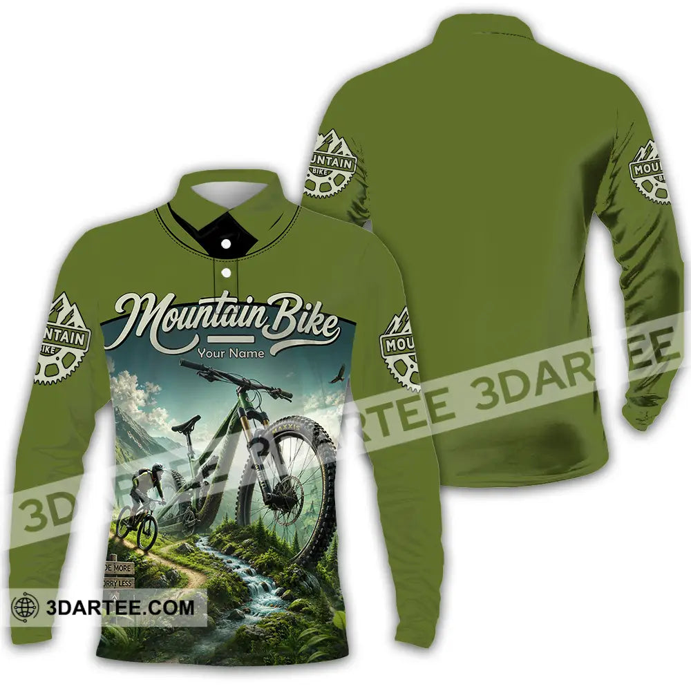 Unisex Shirt - Custom Mountain Bike Shirt - Long Sleeve Polo / S - T-shirt