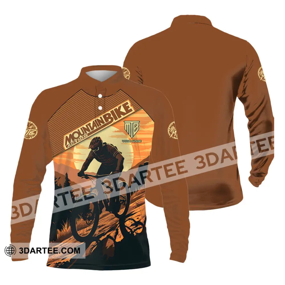 Unisex Shirt Custom Mountain Bike Shirt Long Sleeve Polo / S T shirt