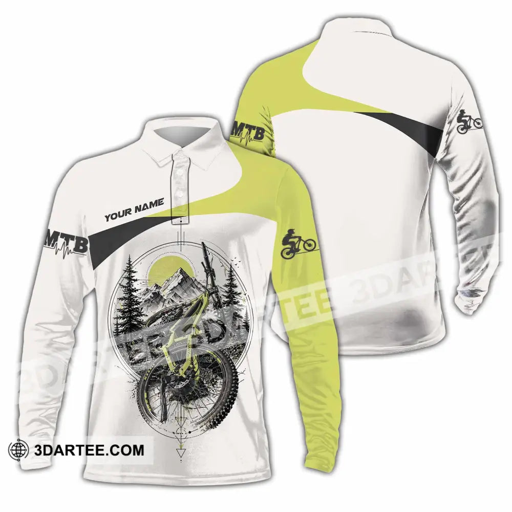 Unisex Shirt - Custom Mountain Bike Shirt - Long Sleeve Polo / S - T-shirt