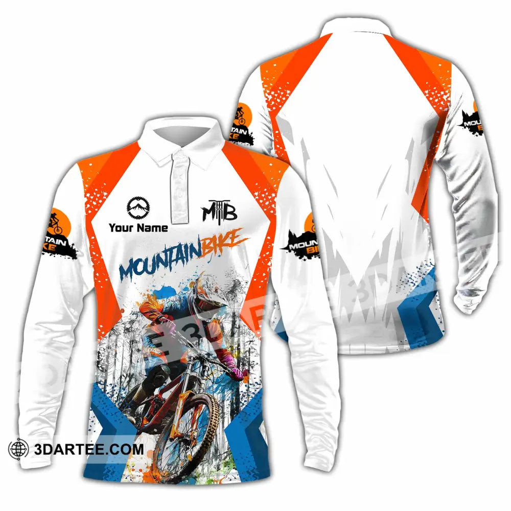 Unisex Shirt - Custom Mountain Bike Shirt - Long Sleeve Polo / S - T-shirt