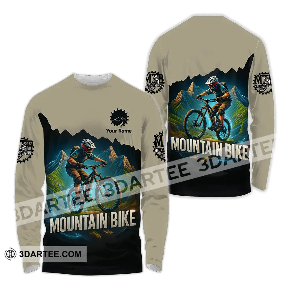 Unisex Shirt - Custom Mountain Bike Shirt Long Sleeve Shirt / S T-shirt