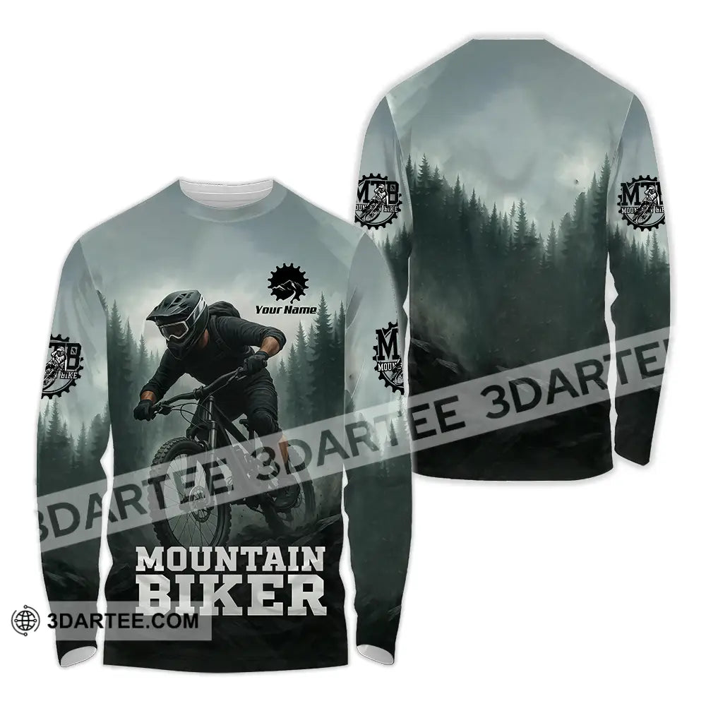 Unisex Shirt - Custom Mountain Bike Shirt Long Sleeve Shirt / S T-shirt