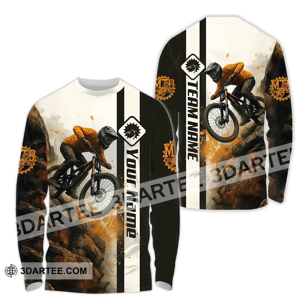 Unisex Shirt - Custom Mountain Bike Shirt Long Sleeve Shirt / S T-shirt