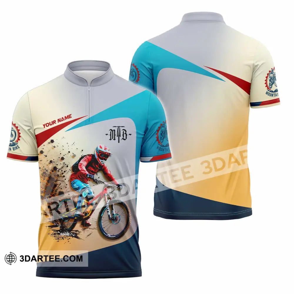 Unisex Shirt - Custom Mountain Bike MTB Shirt Zipper Polo Shirt / S T-shirt