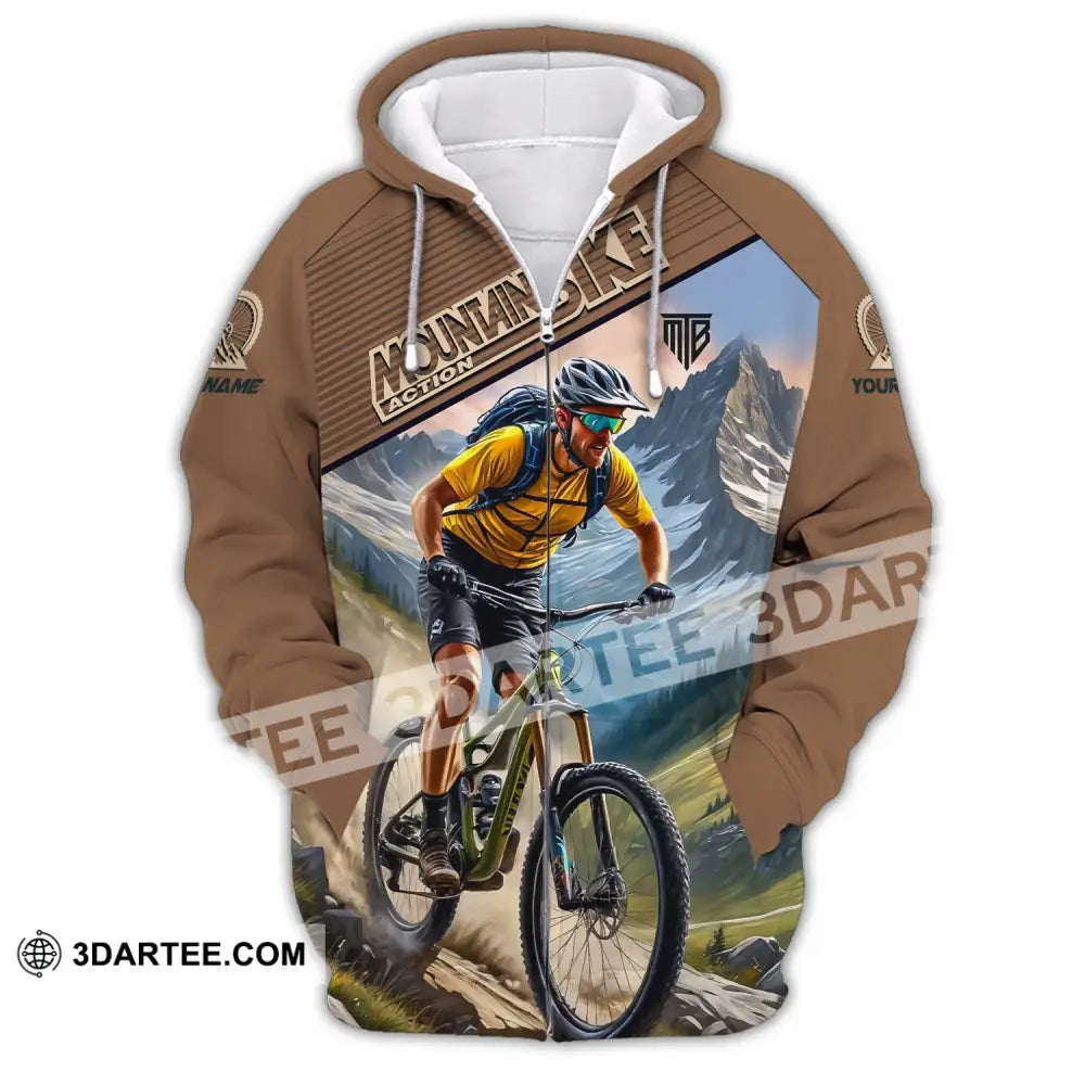 Unisex Shirt - Custom Mountain Bike Shirt Zipper Hoodie / S T-shirt