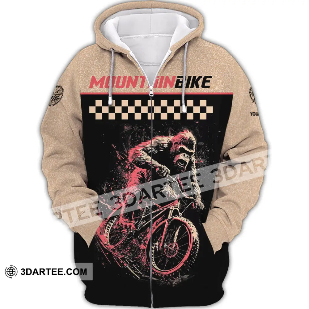 Unisex Shirt Custom Mountain Bike Shirt Zipper Hoodie / S T shirt