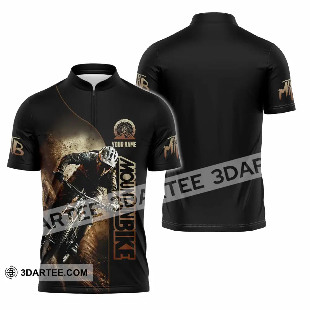 Unisex Shirt - Custom Mountain Bike Shirt Zipper Polo Shirt / S T-shirt