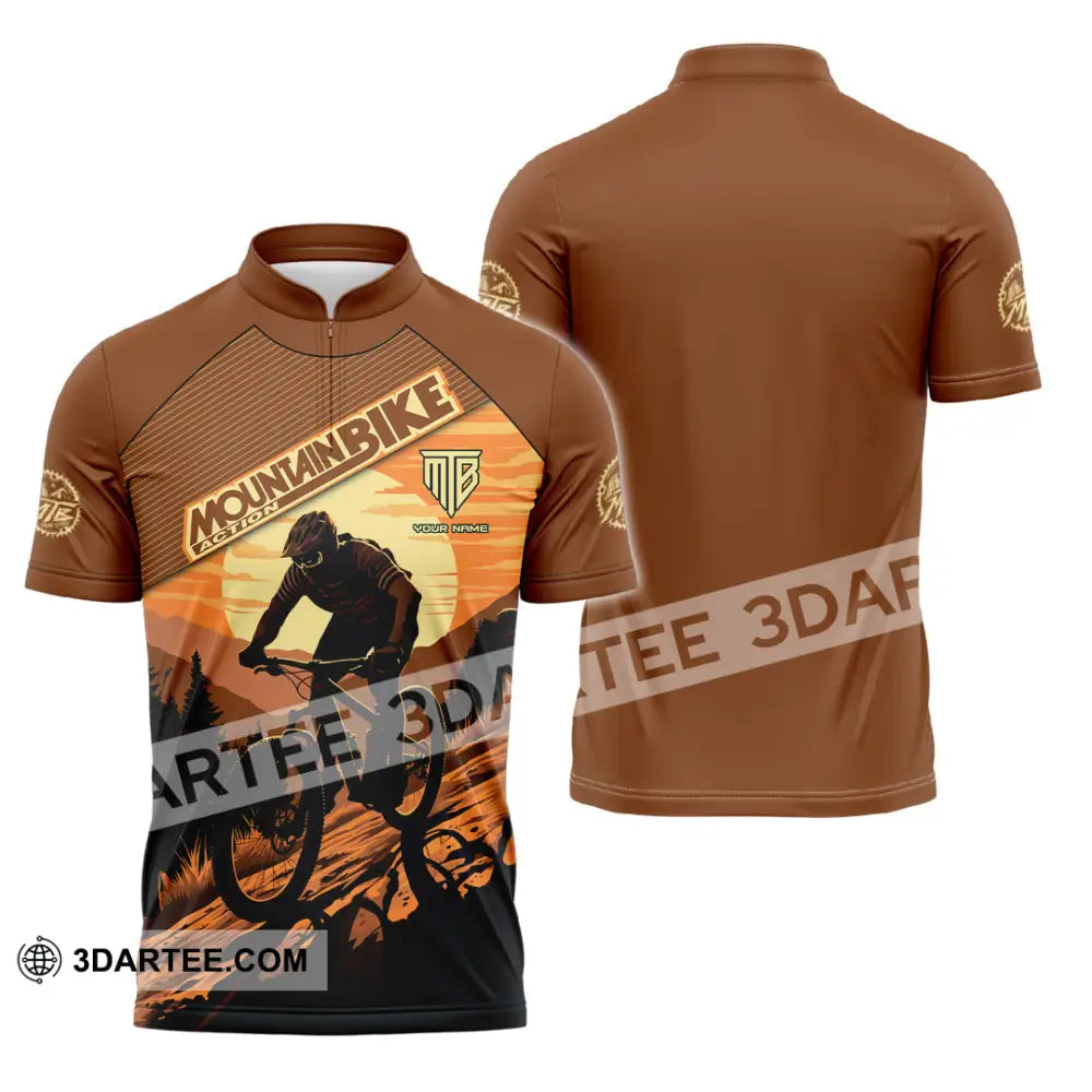 Unisex Shirt Custom Mountain Bike Shirt Zipper Polo Shirt / S T shirt