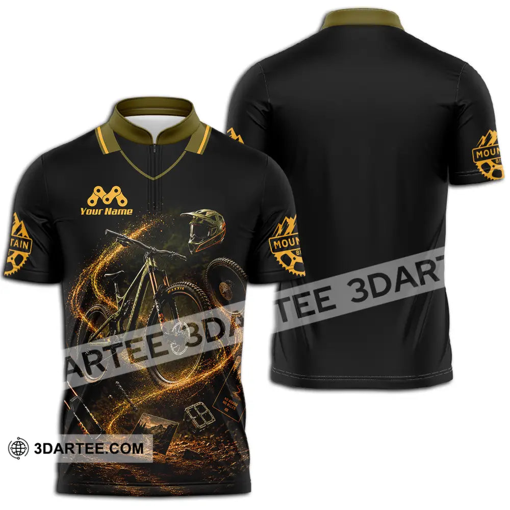 Unisex Shirt - Custom Mountain Bike Shirt - Zipper Polo Shirt / S - T-shirt