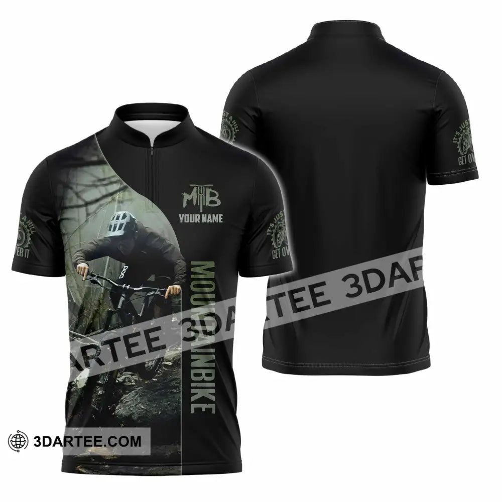 Unisex Shirt - Custom Mountain Bike Shirt Zipper Polo Shirt / S T-shirt