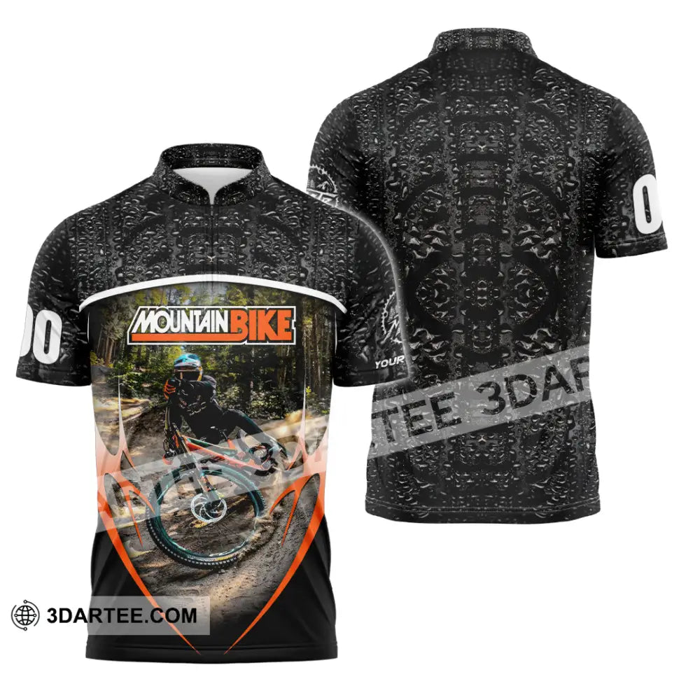 Unisex Shirt - Custom Mountain Bike Shirt Zipper Polo Shirt / S T-shirt