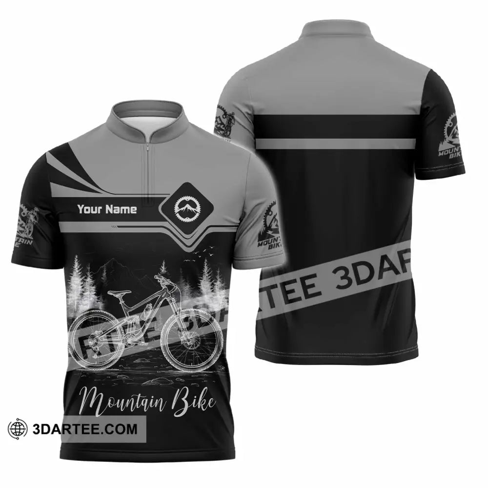 Unisex Shirt - Custom Mountain Bike Shirt - Zipper Polo Shirt / S - T-shirt