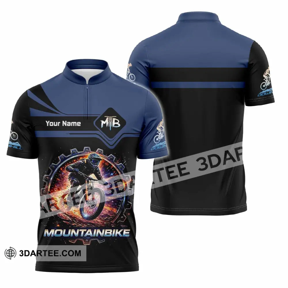 Unisex Shirt - Custom Mountain Bike Shirt - Zipper Polo Shirt / S - T-shirt