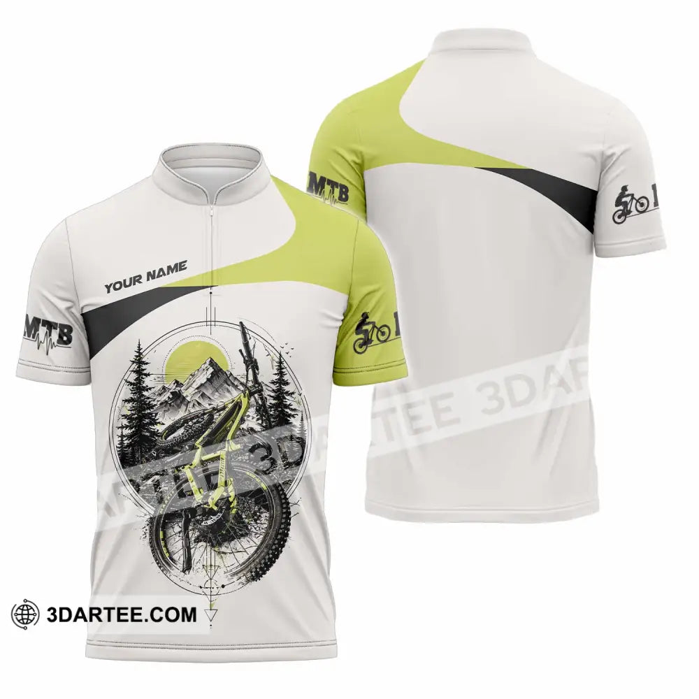 Unisex Shirt - Custom Mountain Bike Shirt - Zipper Polo Shirt / S - T-shirt