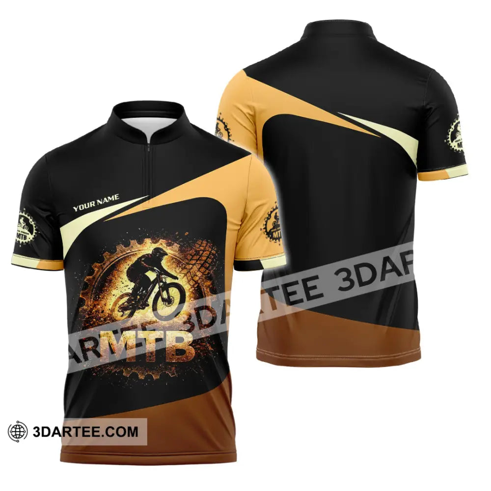 Unisex Shirt - Custom MTB Mountain Bike 3D Shirt Zipper Polo Shirt / S T-shirt