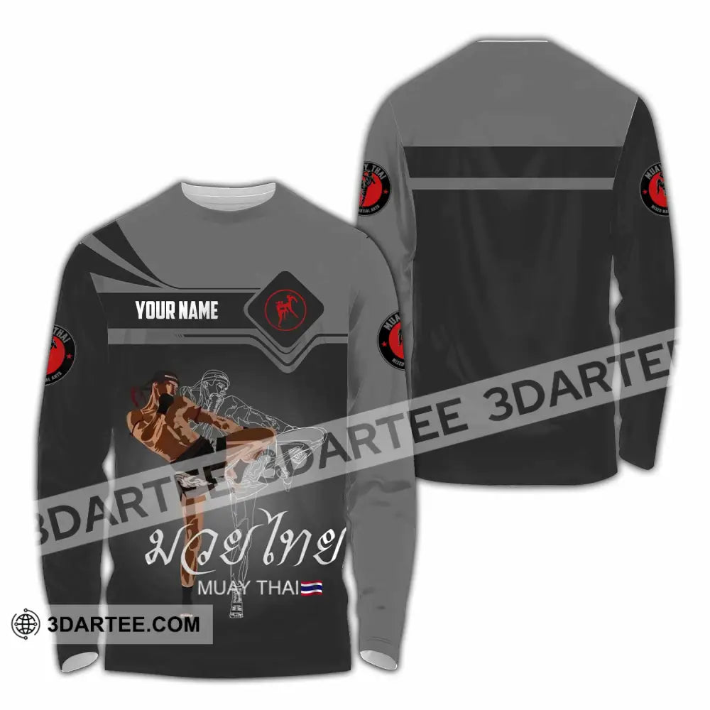Unisex Shirt - Custom Muay Thai 3D Shirt - Long Sleeve Shirt / S - T-shirt