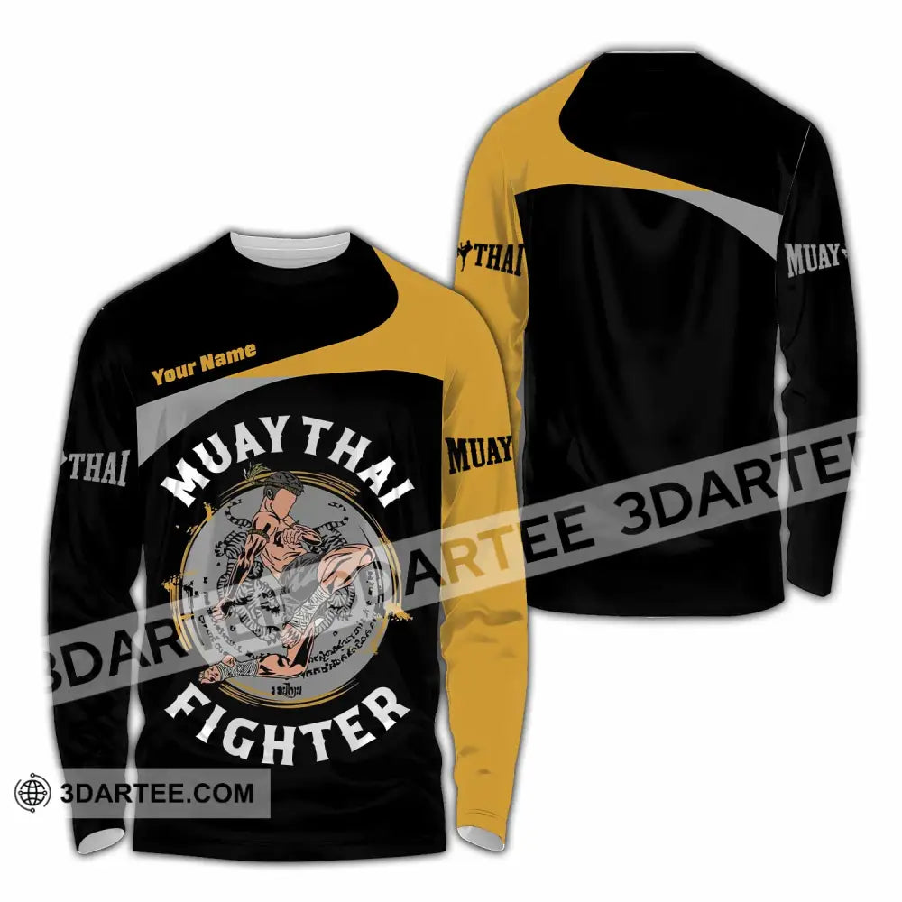 Unisex Shirt - Custom Muay Thai 3D Shirt Long Sleeve Shirt / S T-shirt