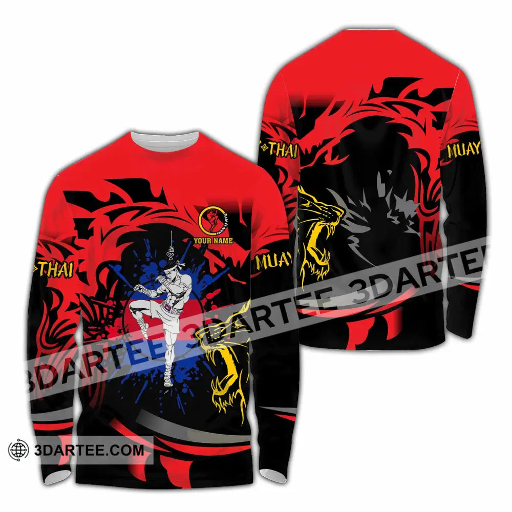 Unisex Shirt - Custom Muay Thai 3D Shirt Long Sleeve Shirt / S T-shirt
