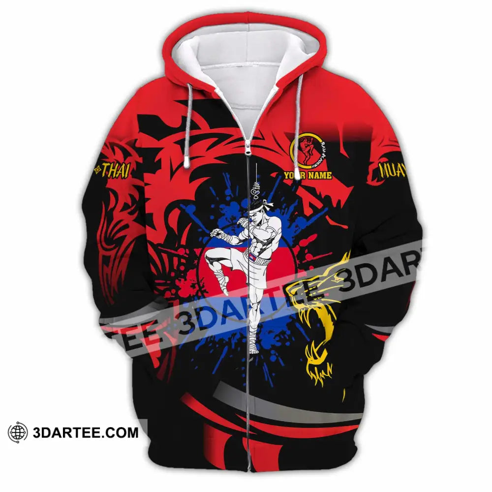 Unisex Shirt - Custom Muay Thai 3D Shirt Zipper Hoodie / S T-shirt