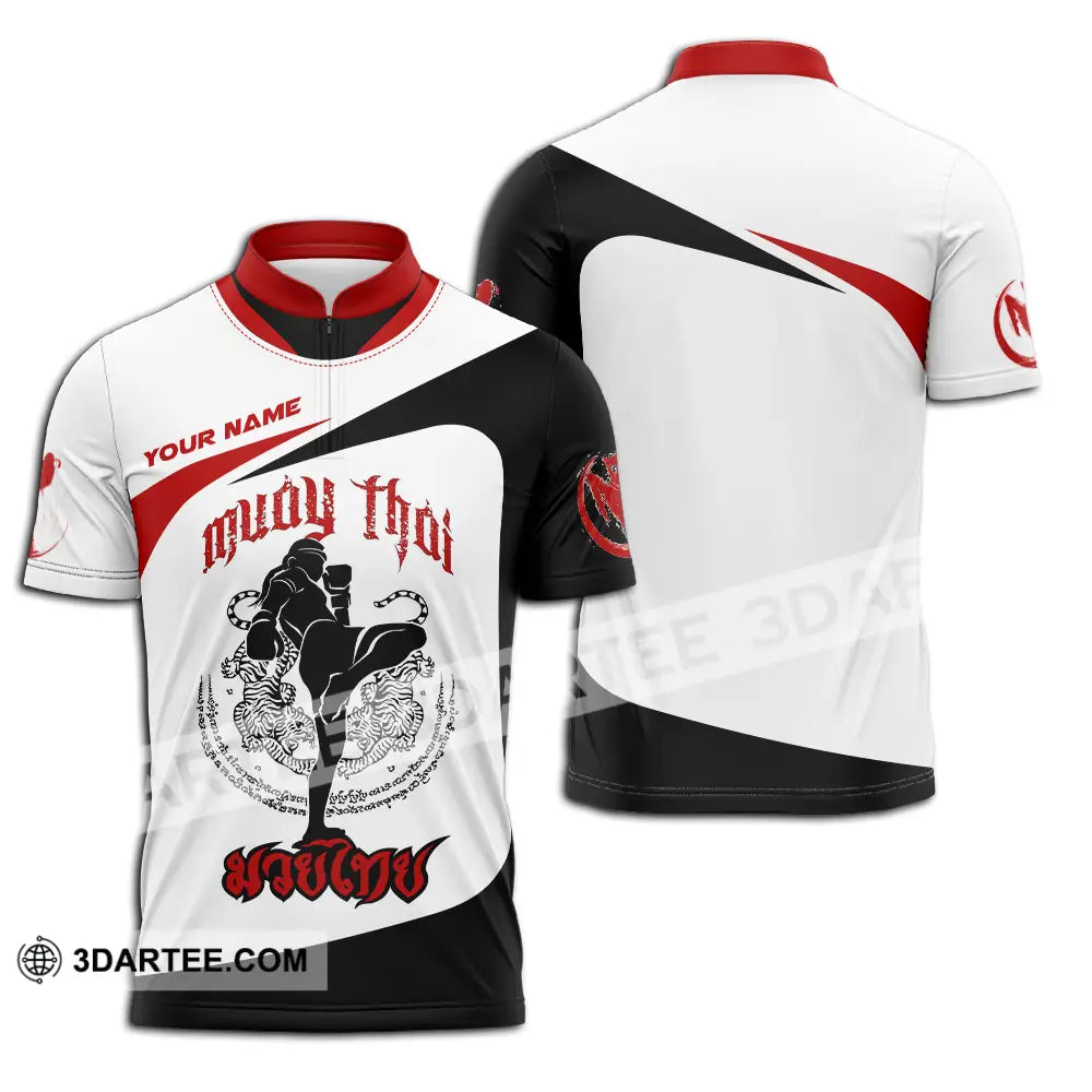 Unisex Shirt - Custom Muay Thai 3D Shirt Zipper Polo Shirt / S T-shirt
