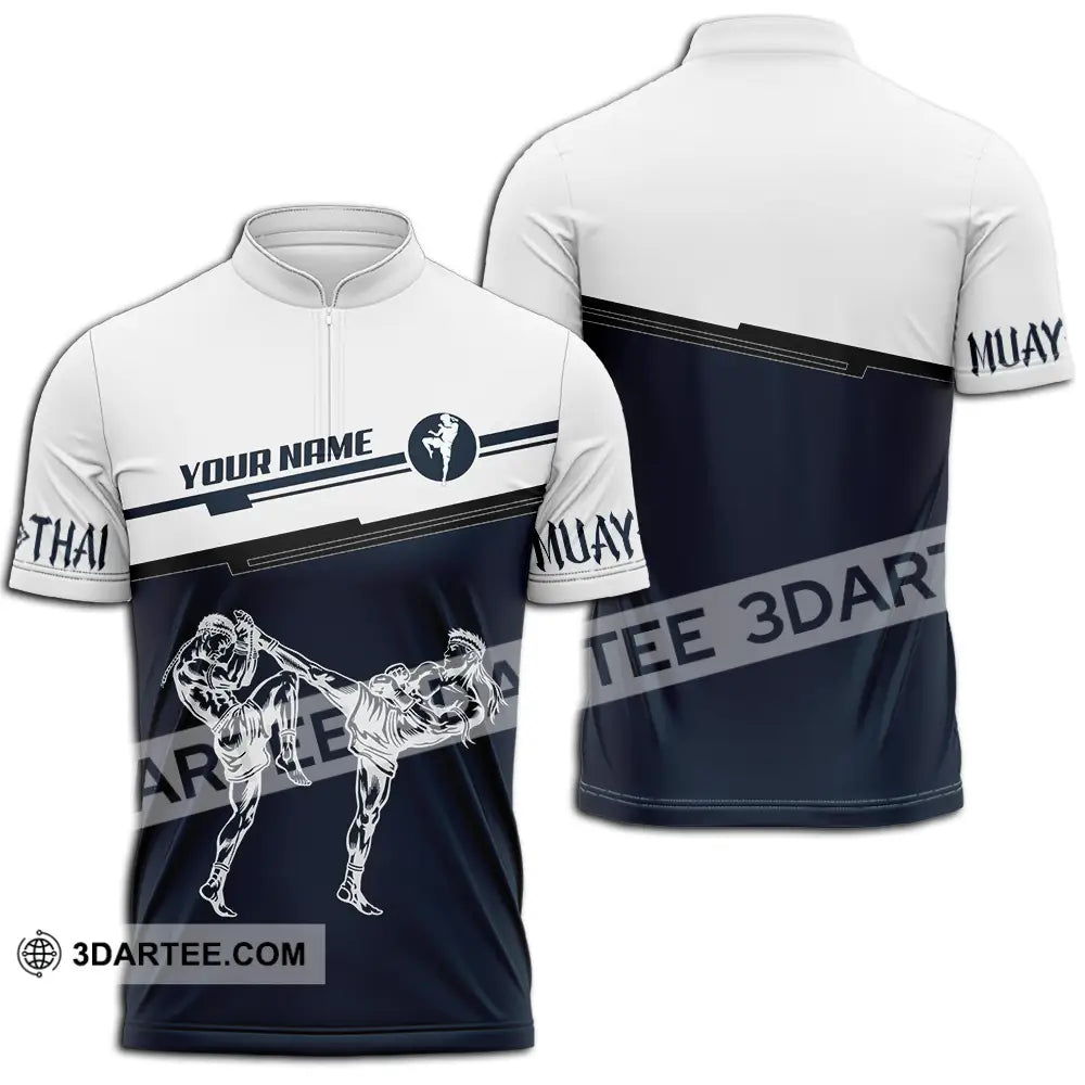 Unisex Shirt - Custom Muay Thai 3D Shirt Zipper Polo Shirt / S T-shirt