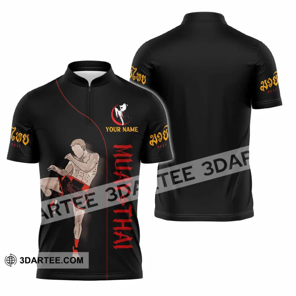 Unisex Shirt - Custom Muay Thai 3D Shirt Zipper Polo Shirt / S T-shirt