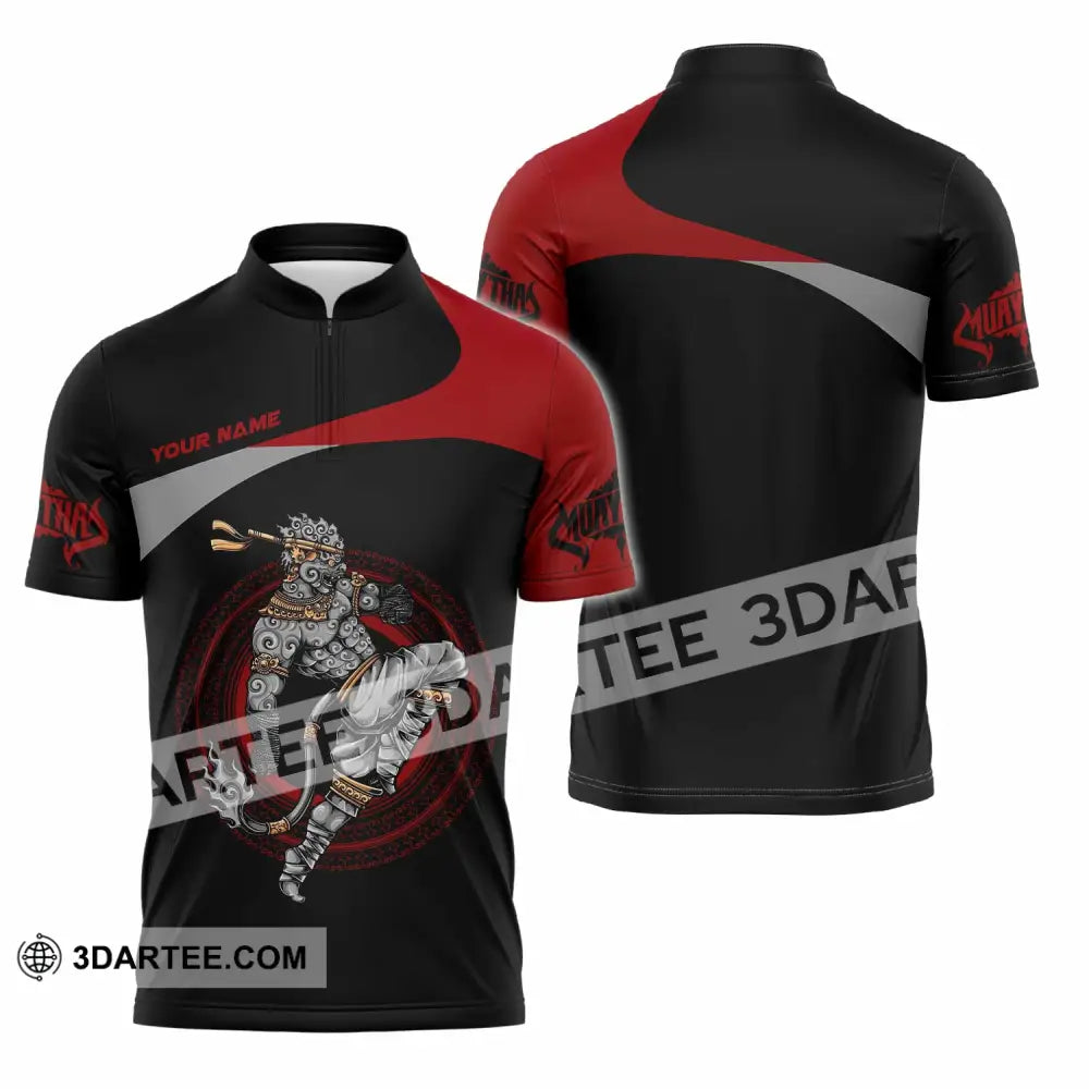 Unisex Shirt - Custom Muay Thai 3D Shirt Zipper Polo Shirt / S T-shirt