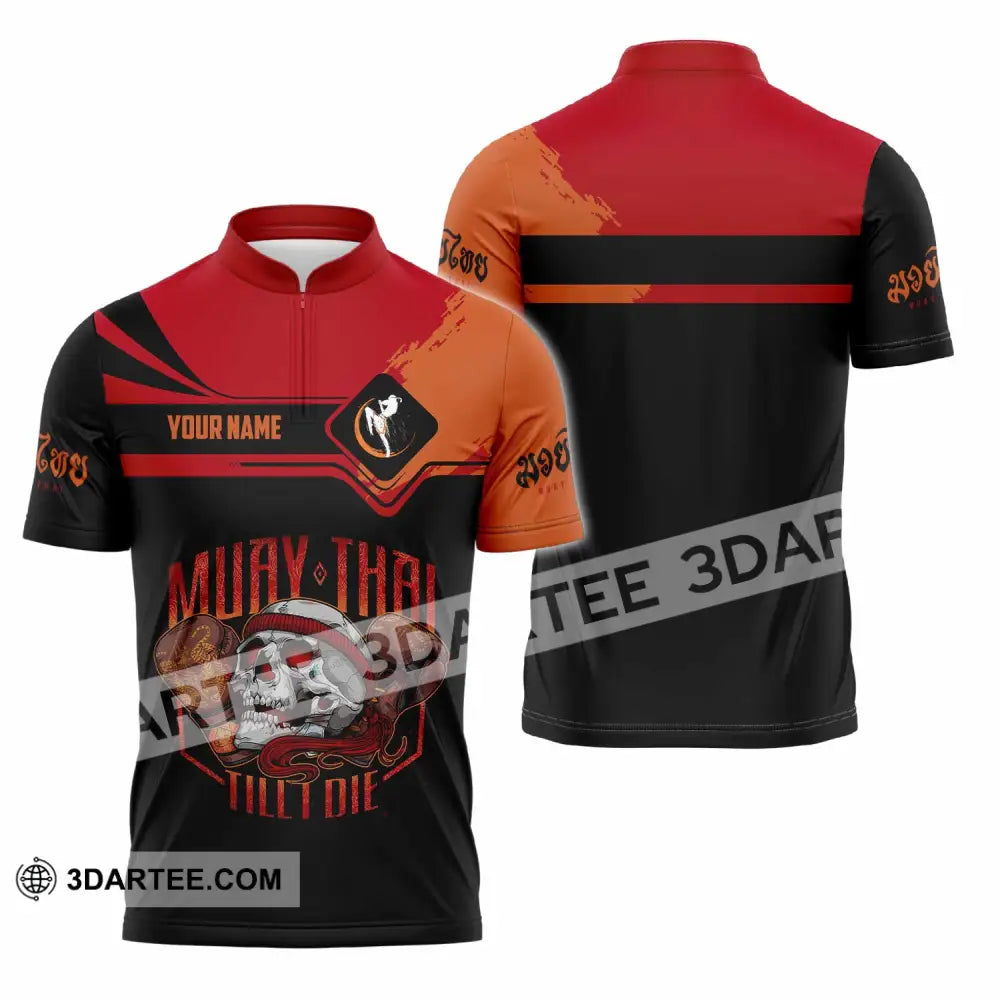 Unisex Shirt - Custom Muay Thai 3D Shirt Zipper Polo Shirt / S T-shirt