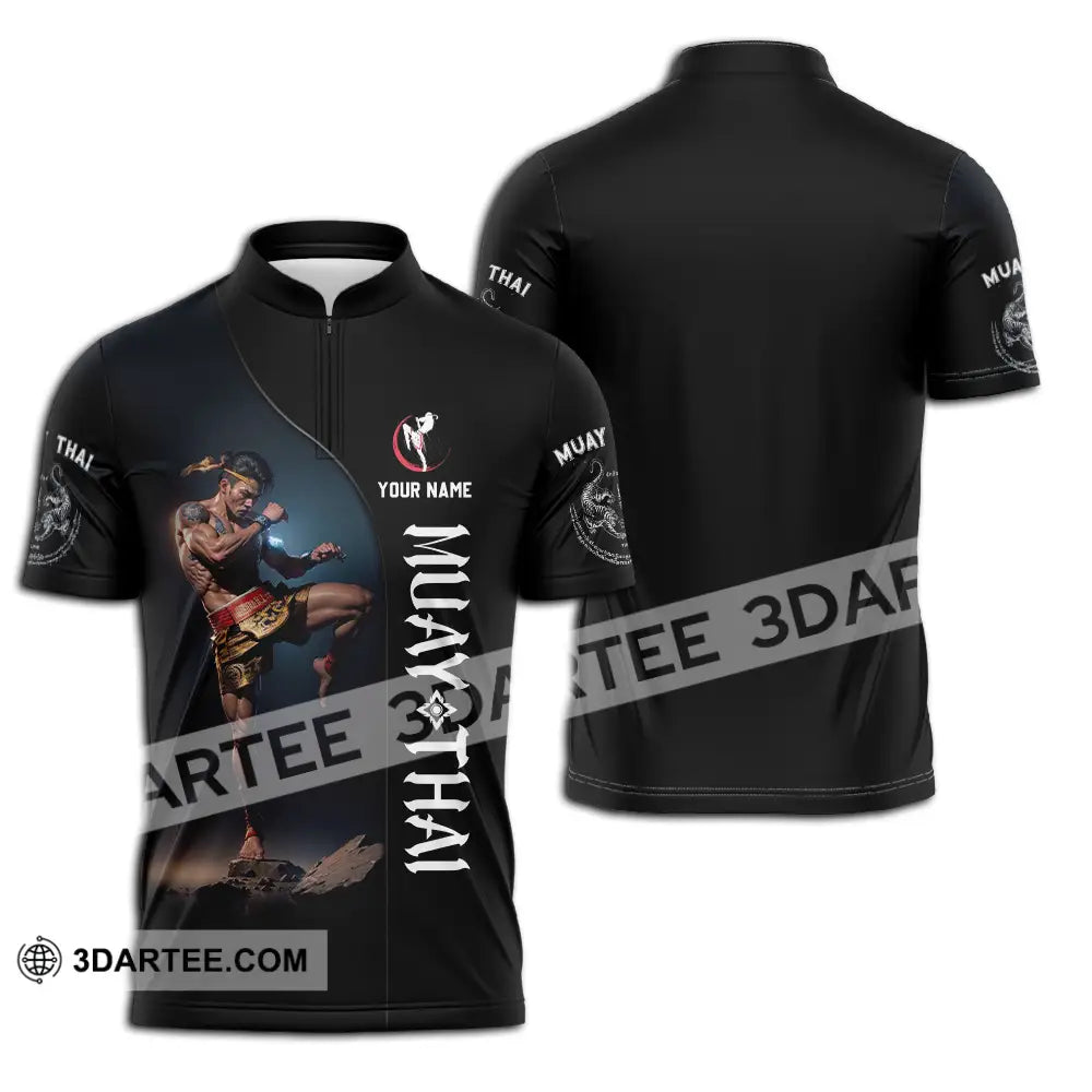 Unisex Shirt - Custom Muay Thai 3D Shirt Zipper Polo Shirt / S T-shirt