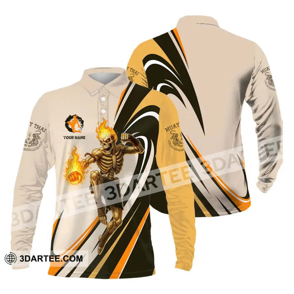 Unisex Shirt - Custom Muay Thai Shirt Long Sleeve Polo / S T-shirt