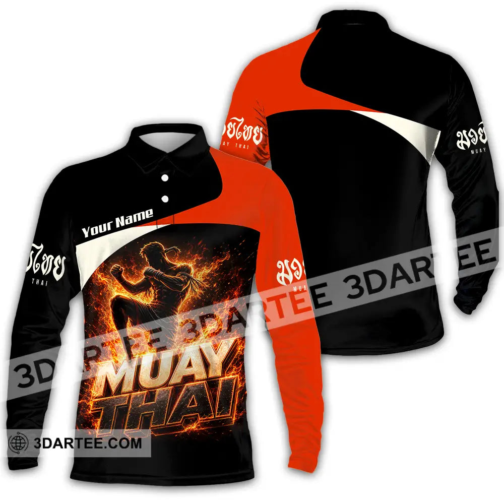 Unisex Shirt - Custom Muay Thai Shirt - Long Sleeve Polo / S - T-shirt