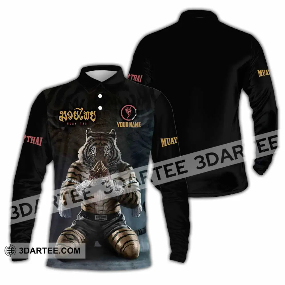 Unisex Shirt - Custom Muay Thai Lover Sport Shirt Long Sleeve Polo / S T-shirt