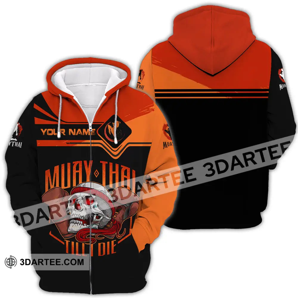 Unisex Shirt - Custom Muay Thai Till Die 3D Shirt Zipper Hoodie / S T-shirt