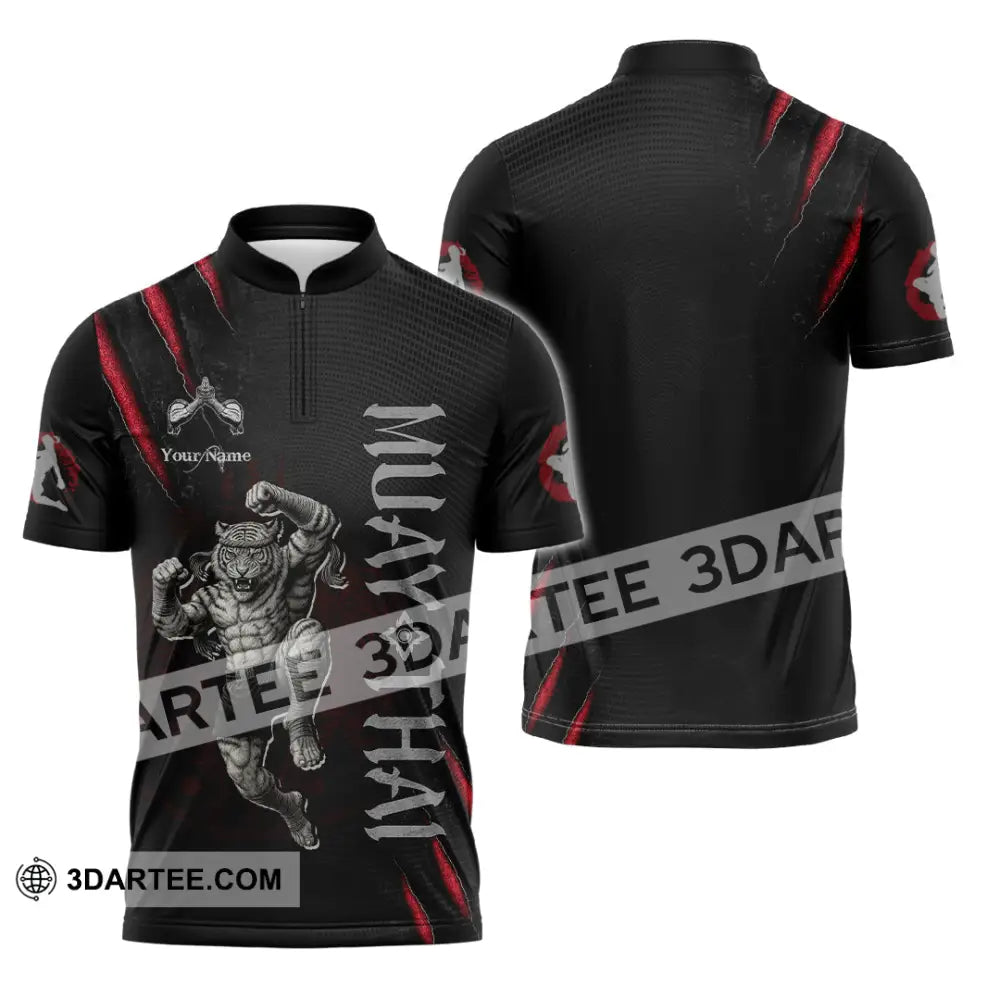 Unisex Shirt - Custom Muay Thai Shirt Zipper Polo Shirt / S T-shirt