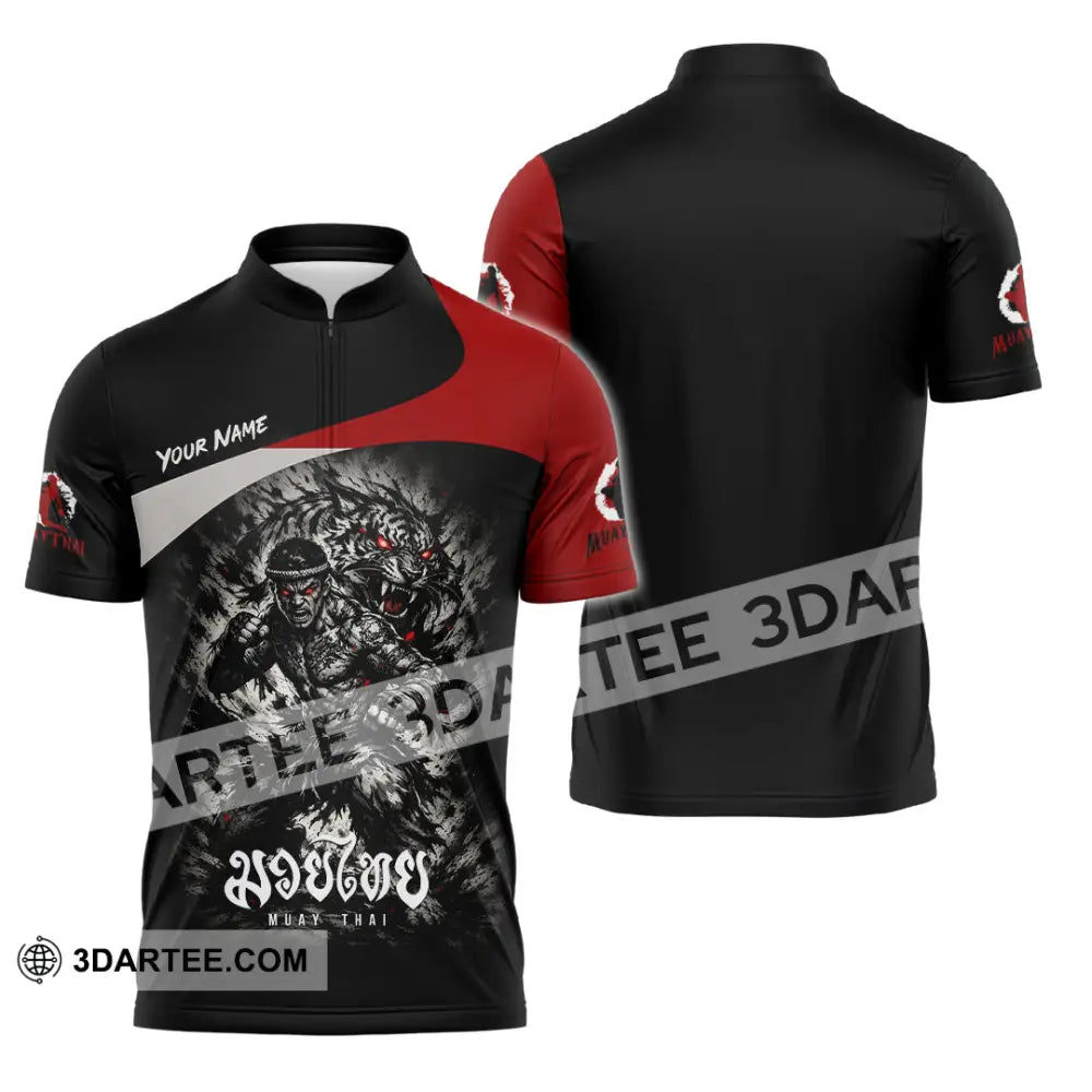 Unisex Shirt - Custom Muay Thai Shirt - Zipper Polo Shirt / S - T-shirt