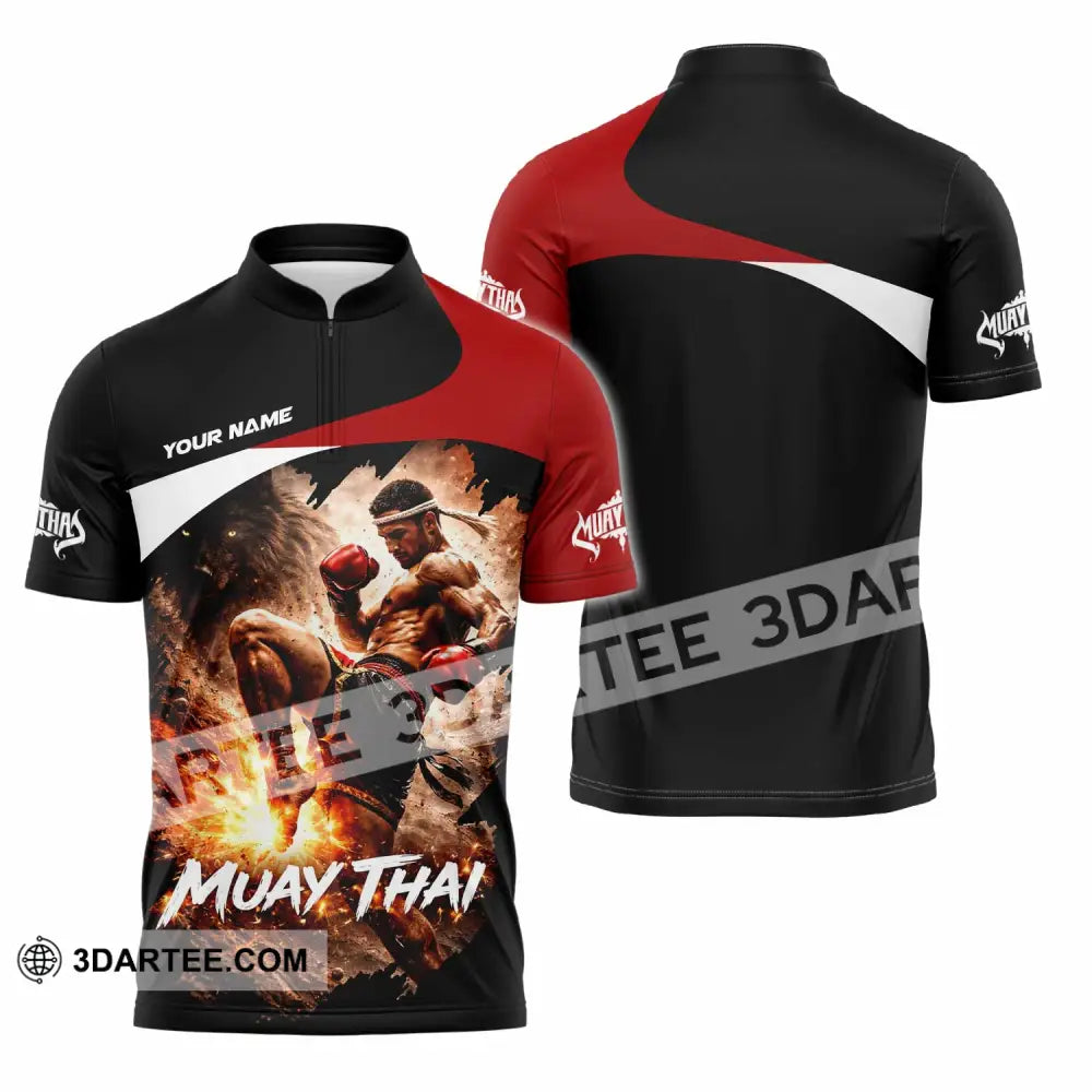 Unisex Shirt - Custom Muay Thai Shirt - Zipper Polo Shirt / S - T-shirt
