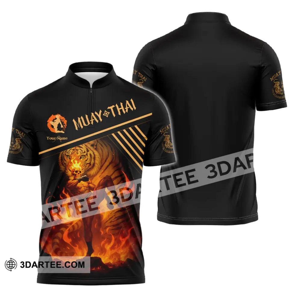 Unisex Shirt - Custom Muay Thai Shirt Zipper Polo Shirt / S T-shirt