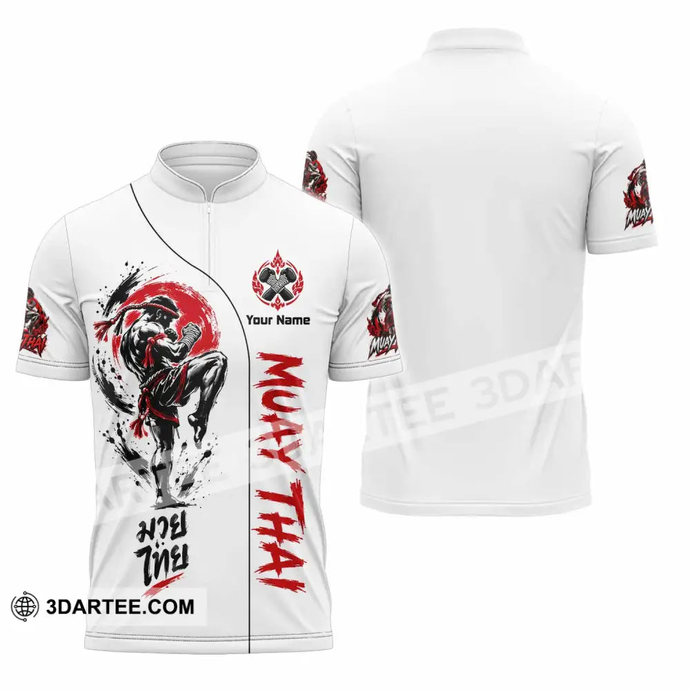Unisex Shirt - Custom Muay Thai Shirt - Zipper Polo Shirt / S - T-shirt