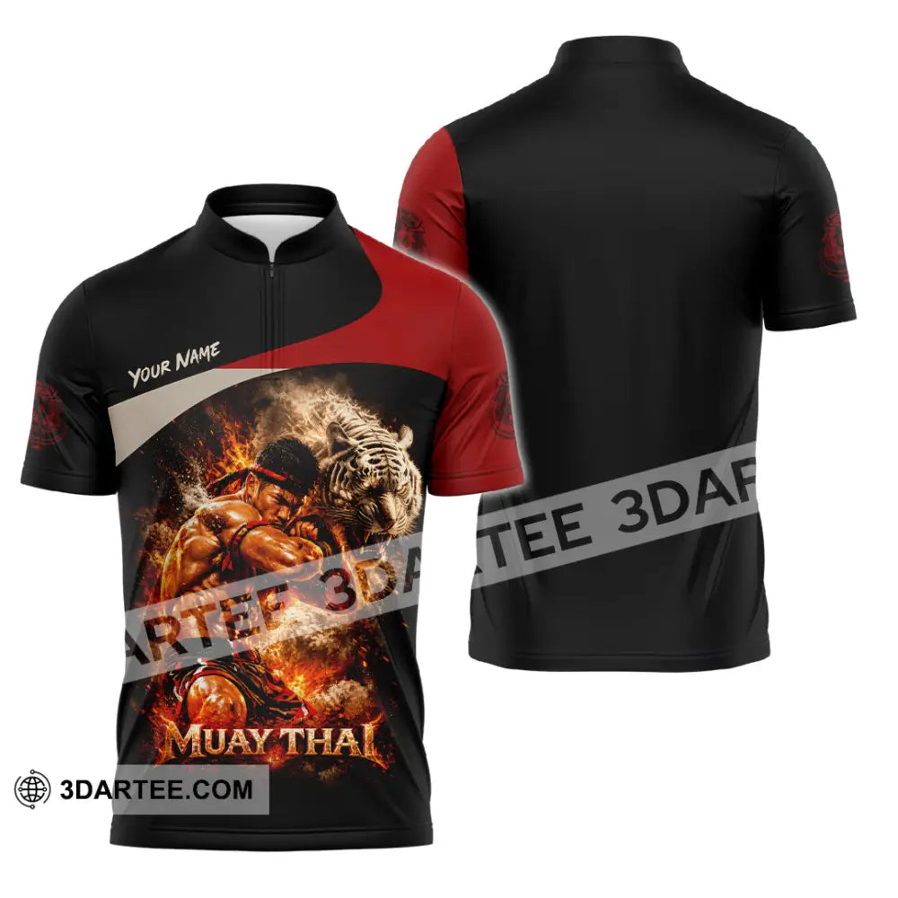 Unisex Shirt - Custom Muay Thai Shirt - Zipper Polo Shirt / S - T-shirt