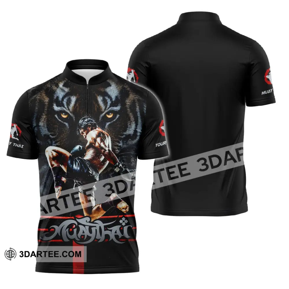 Unisex Shirt - Custom Muay Thai Shirt - Zipper Polo Shirt / S - T-shirt