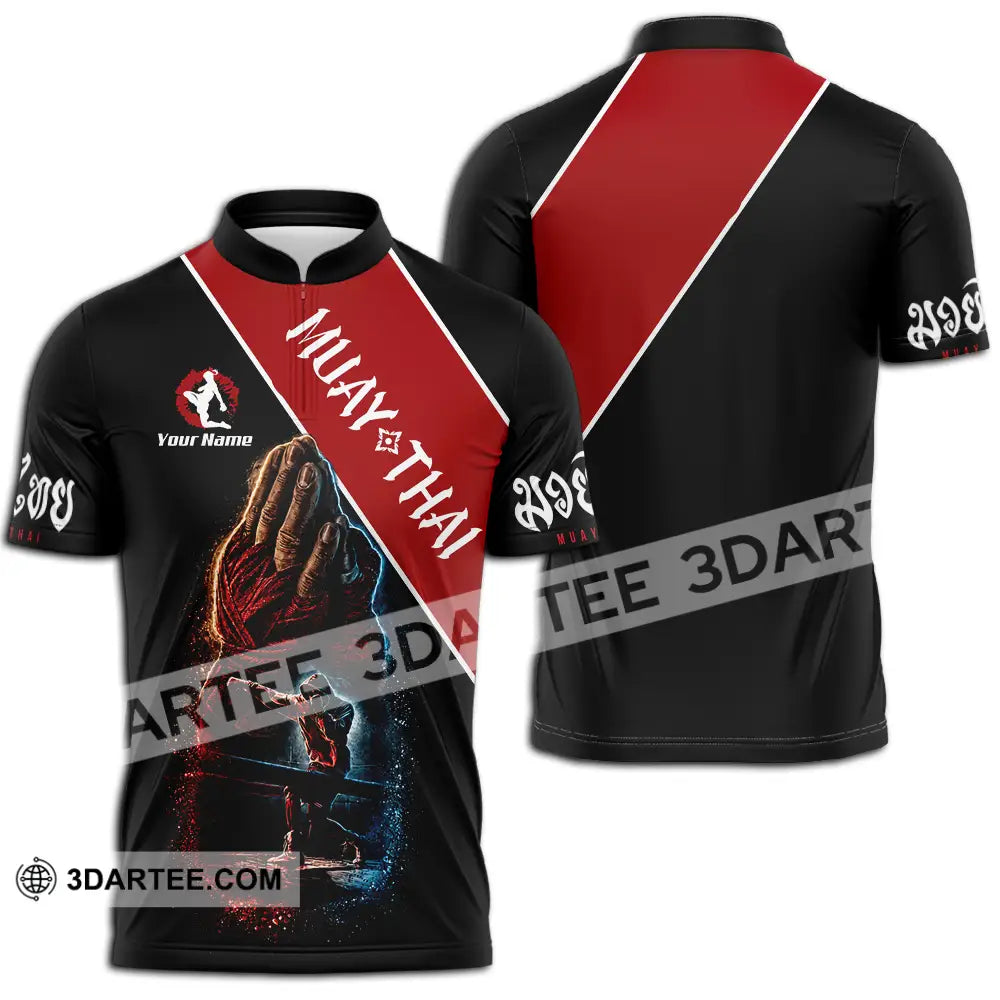 Unisex Shirt - Custom Muay Thai Shirt - Zipper Polo Shirt / S - T-shirt
