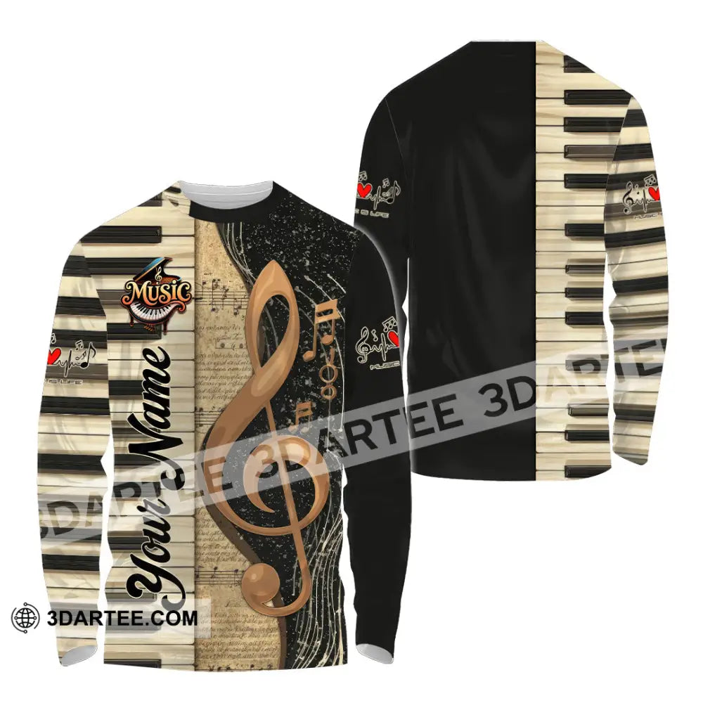 Unisex Shirt - Custom Music 3D Shirt Long Sleeve Shirt / S T-shirt