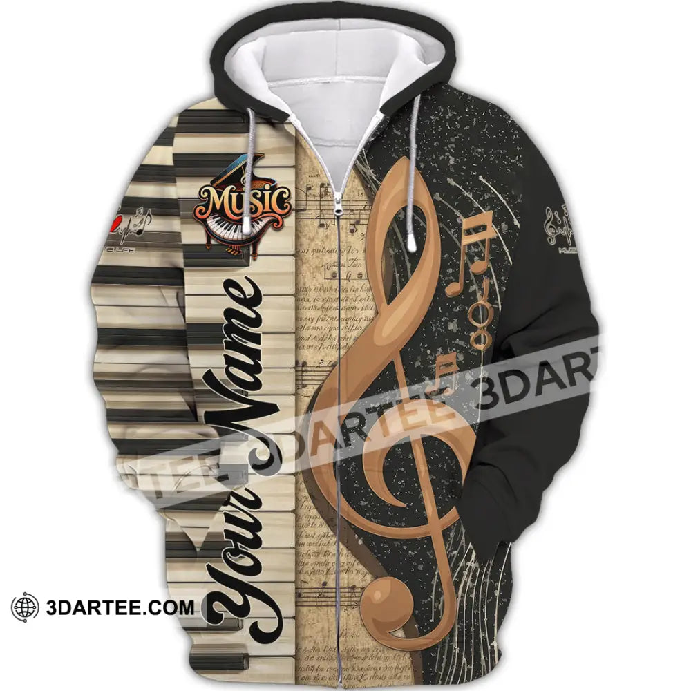 Unisex Shirt - Custom Music 3D Shirt Zipper Hoodie / S T-shirt