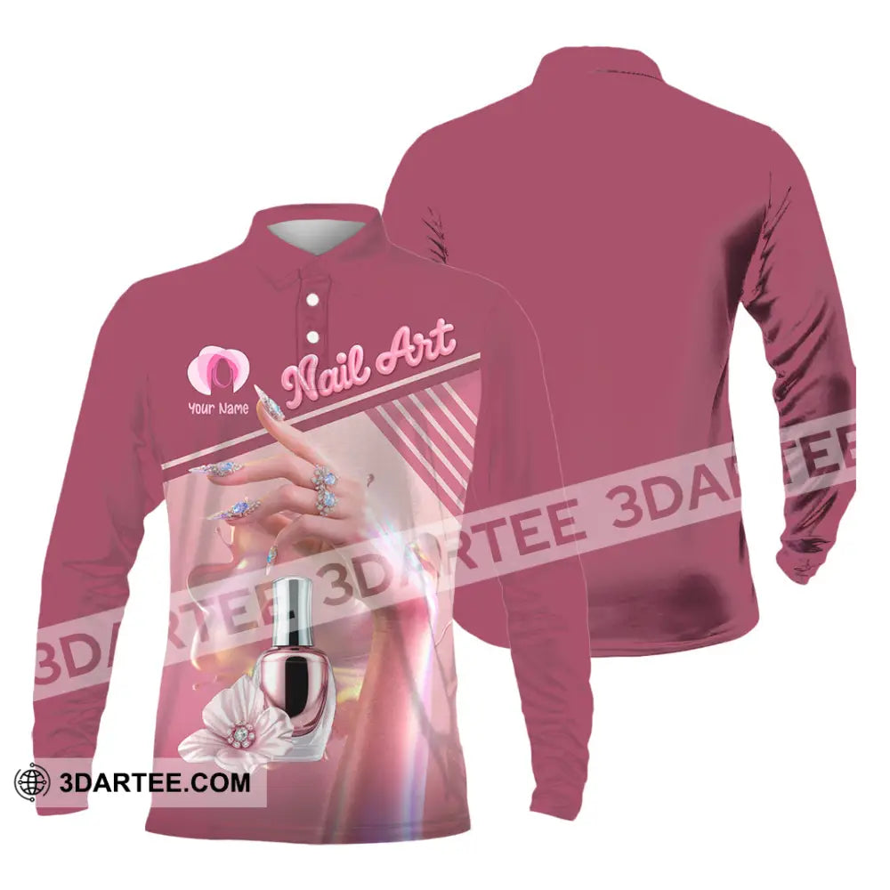 Unisex Shirt Custom Nails Artist Shirt Long Sleeve Polo / S T shirt