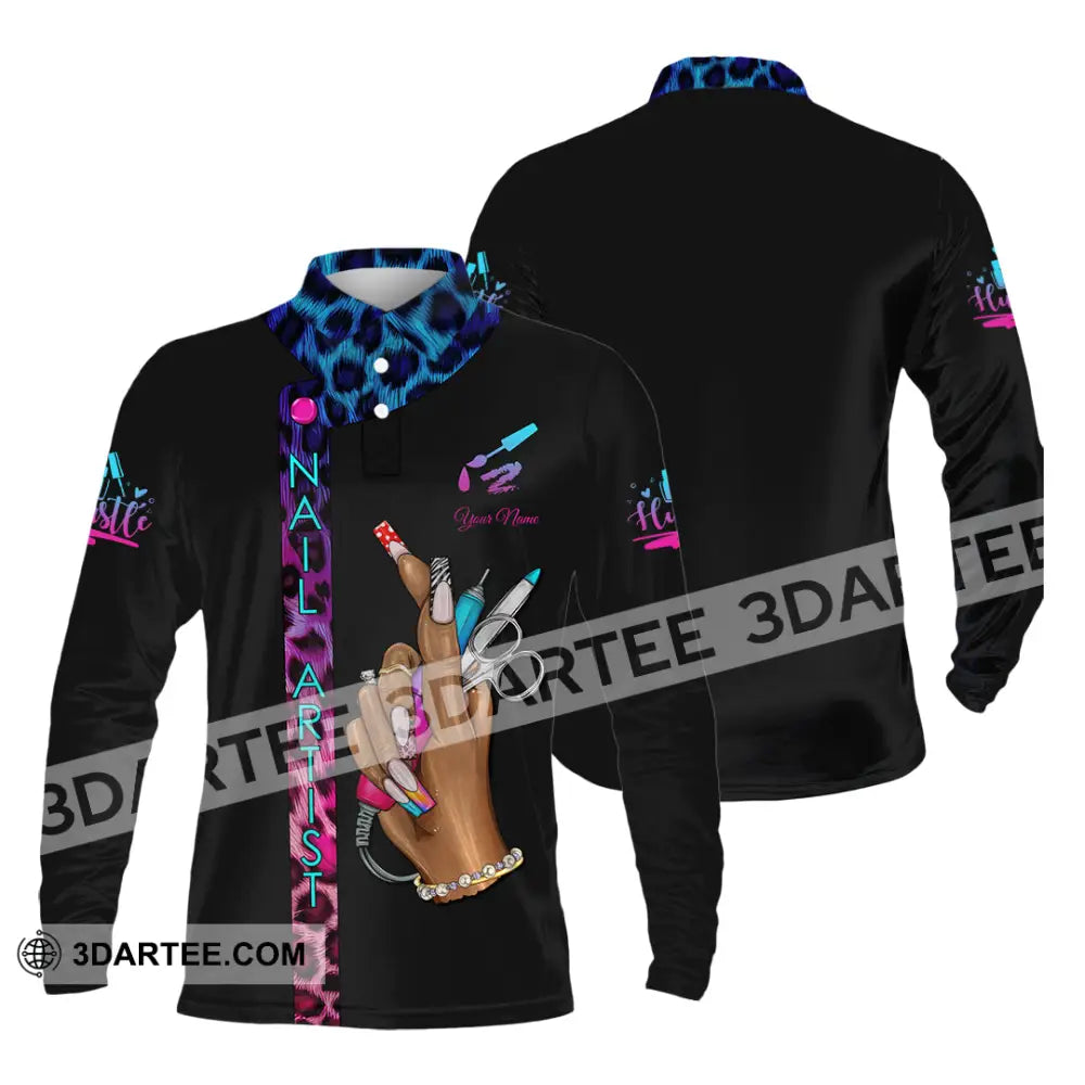 Unisex Shirt Custom Nails Artist Shirt Long Sleeve Polo / S T shirt