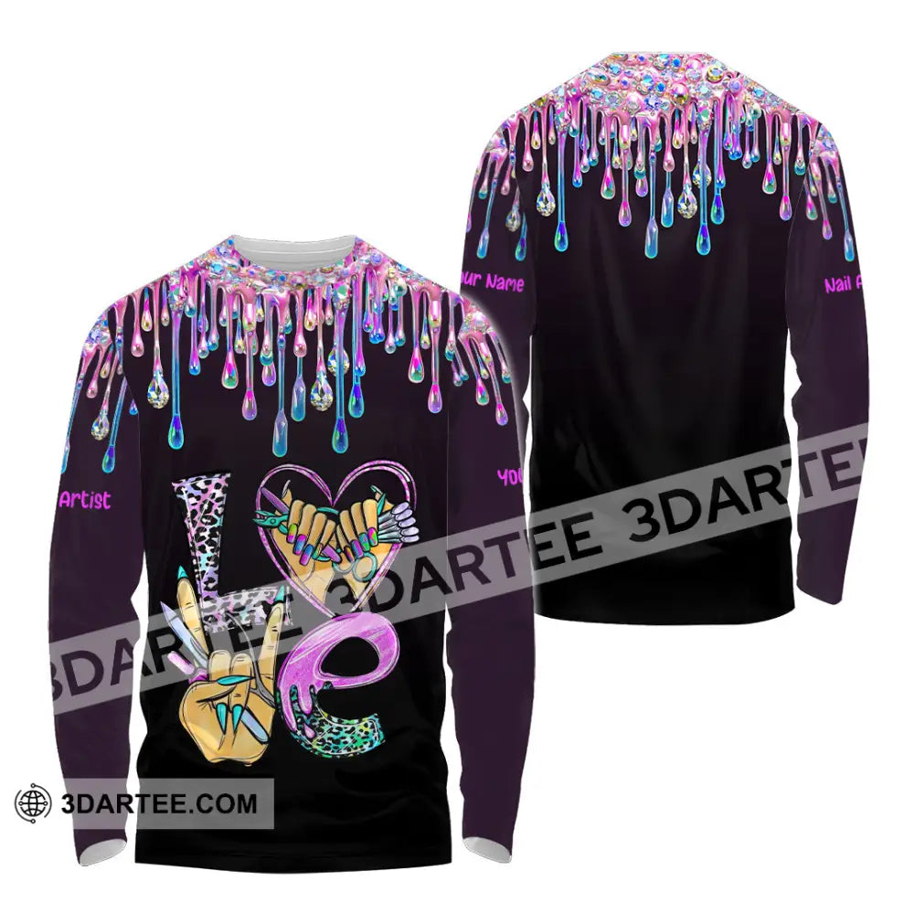 Unisex Shirt Custom Nails Artist Shirt Long Sleeve Shirt / S T shirt