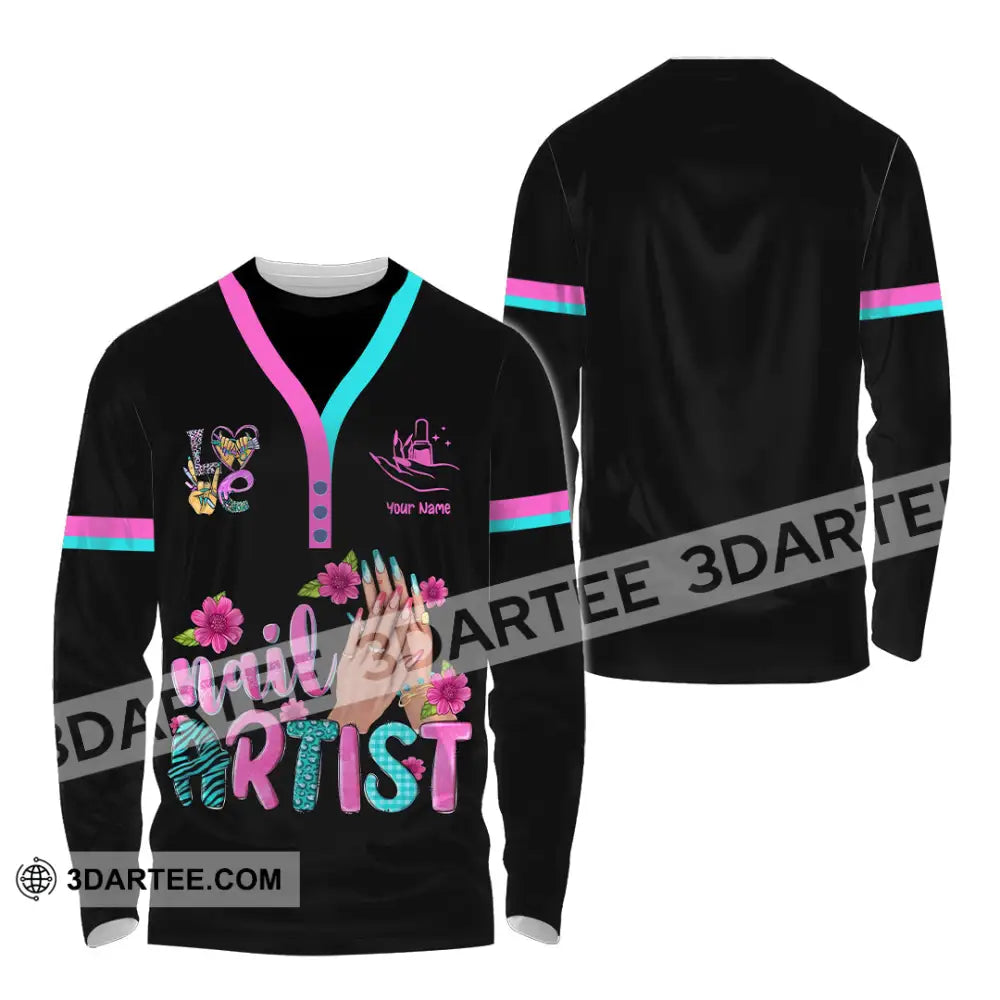 Unisex Shirt Custom Nails Artist Shirt Long Sleeve Shirt / S T shirt