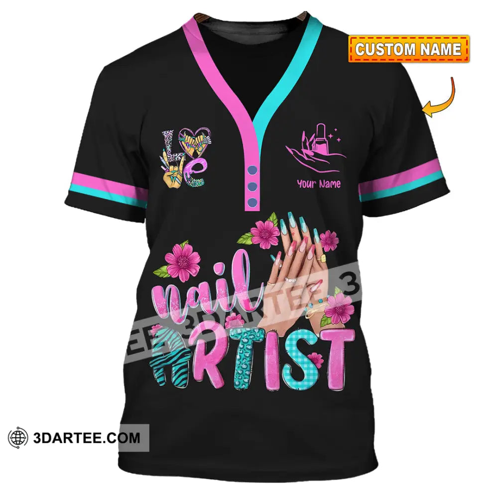 Unisex Shirt Custom Nails Artist Shirt T shirt